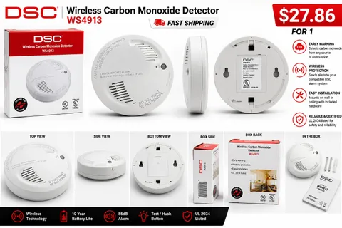 Brand New DSC WS4913 Wireless CO Detector,  US region only