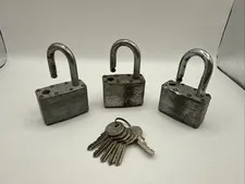 3 - 50mm Heavy Duty Lock Steel High Security Padlock with 6 Keys