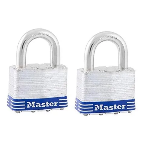5T Outdoor Padlock with Key Keyed-Alike, Silver 2 Pack