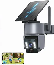 Solar Security Camera, Outdoor Security Camera Wireless, 2K Color Night Vision