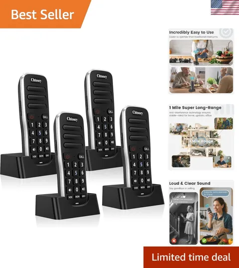 Wireless Intercoms for Home, Rechargeable & 1 Mile Range 5280ft | Handheld ho...