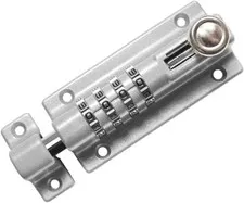 Sisav combi-bolt combination SILVER locking barrel bolt shed gate