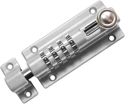 Sisav combi-bolt combination SILVER locking barrel bolt shed gate