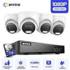 ANNKE 3K Lite 8CH DVR 1080P Video Home Security Camera System AI Color Night 1TB