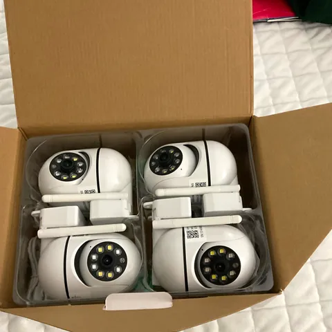 Smart PTZ Wi‑Fi IP/Network Surveillance Cameras, Pan/Tilt, White 4-Pack