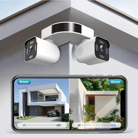 PHANSATIM Dual Lens PTZ Surveillance Camera, 2.4G WiFi Security Camera For Home