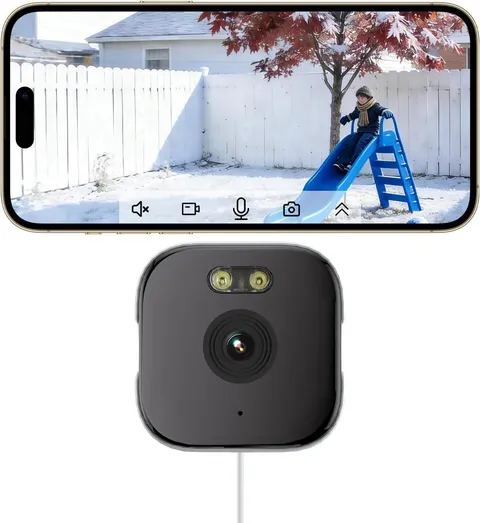 2K Window Surveillance Camera Indoor, 3MP Wifi 2.4Ghz Security Camera with Infra