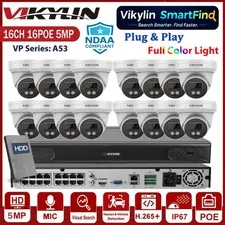 Vikylin Smartfind 16CH 16CH NVR Systems Full Color 5MP POE IP Camera Audio Lot