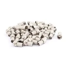 48Pack Alloy Screw On Coax Coaxial F-Type RF Connector for RG6 Cord