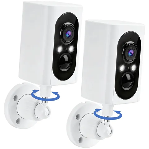 Security Cameras Wireless Outdoor 355° Pan Rotating 2K Color Night Vision Cam...