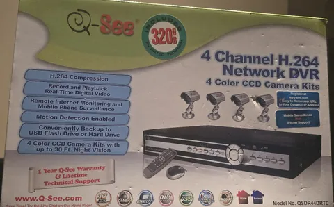 Q-See 4CH DVR 320GB H.264 w/ 4 Cameras QSDR44DRTC