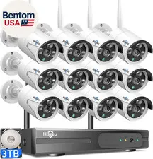Wireless Pro Wifi Security Camera System, 16CH 4K NVR Kit, Plug-In Powered 12Pcs