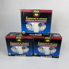3 Zenith Twin Head 150 Degree Motion Activated Outdoor Flood Light SL5411WA NIB