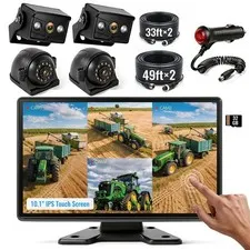 HEECOOMI 1080P Wired Backup Camera System, 10.1" DVR IPS 4-CAM