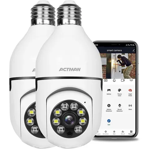 2pcs 2.4G WiFi Security Camera Outdoor, Wireless Security Camera Home Sec