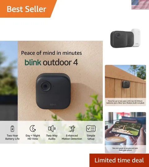 Outdoor 4 – Wireless smart security camera, two- battery life, 1080p HD day a...