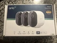 Arlo VMC4350P-100NAR Pro 4 Spotlight Camera 3 Pack, NEW