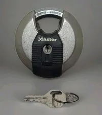 Master Lock Discus Padlock with Key Stainless Steel Weather Resistant Security