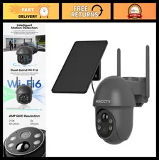 Wireless Outdoor Solar Security Camera - 4MP 360° View, Night Vision, 2-Way Audi