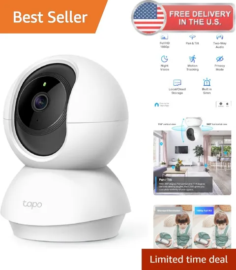 HD Indoor Security Camera - 1080P, 2-Way Audio, Night Vision, Cloud & SD Storage