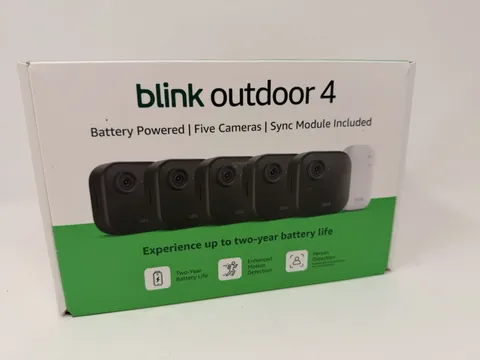 Blink Outdoor 4 (4th Gen) Battery Powered System w/ Sync module 5 camera System