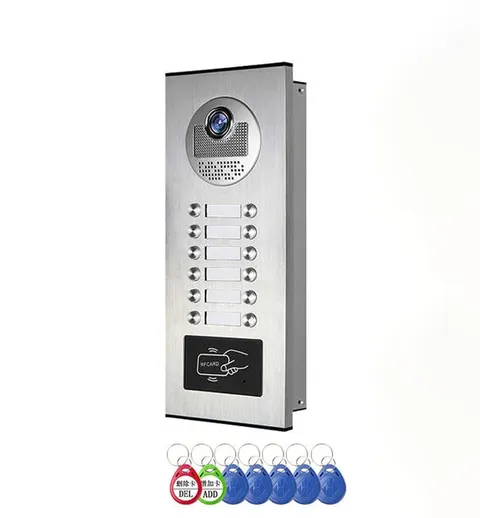 Wired Waterproof Doorbell video Door phone kit for 12 units 7inch monitor
