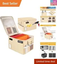 5200°F Fireproof Document Box, Fire Important Document Organizer with Lock, U...