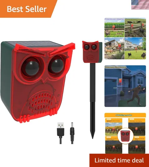 Solar Outdoor Motion Sensor Alarm-13 Sounds Including Dog Barking&Gunshot,130...