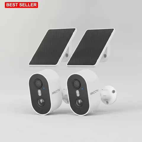 Security Camera Wireless Outdoor Solar Panel 4MP Ultra HD  Waterproof Multi-D...
