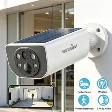 Wansview Security S1 Solar Security Camera Outdoor Wireless 2K