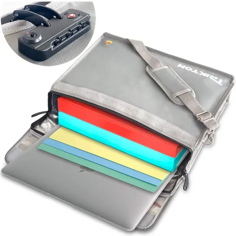 Fireproof and Waterproof Document Bag XL 16x12x3.5 with TSA Lock, Fits Legal ...