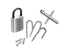 Brass 1/4" Diameter Padlock 7 Pin 1-1/2" Shackle Non Key Retained Frangible Sh