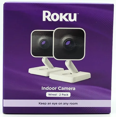Roku 2024 Smart Home Wired Indoor Camera Home Security 2-Pack