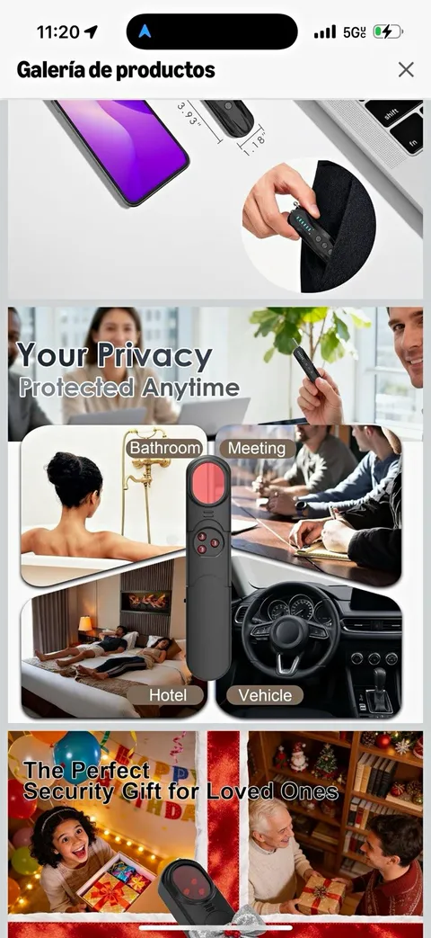 DancingColors Hidden Camera Detector Battery Powered LED Light Black
