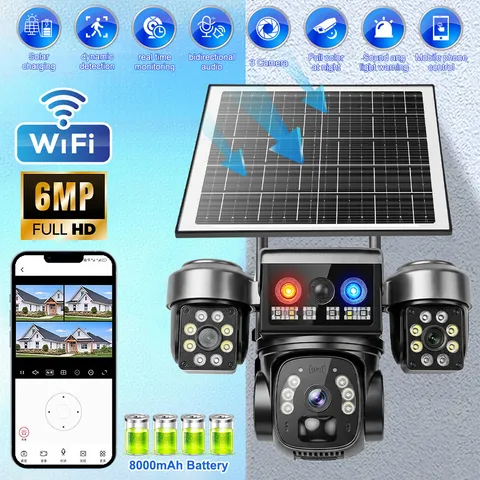 Solar Battery Powered Wireless WiFi Home Security Camera System Outdoor Pan/Tilt
