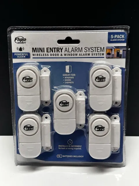 Flipo Mini Entry Alarm System 5-Pack Wireless Door & Window System - NEW