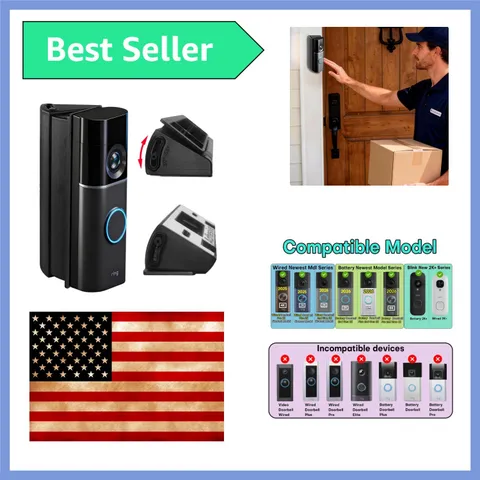 Adjustable Angle Mount for Ring 2025/2026 New Model & Blink 2K+ Doorbell
