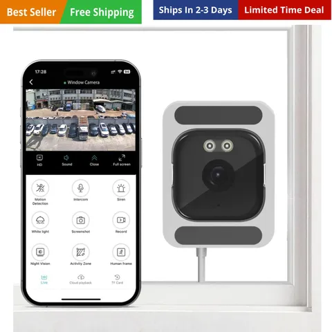 3MP 2K Window Camera,2.4GHz and 5GHz Dual Band WiFi Indoor Camera for Home Se...