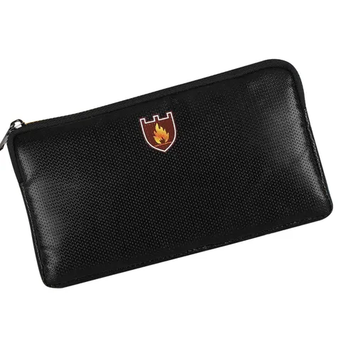 Durable Document Pouch Black Fireproof Waterproof Safe Cash Money Bag Upgraded
