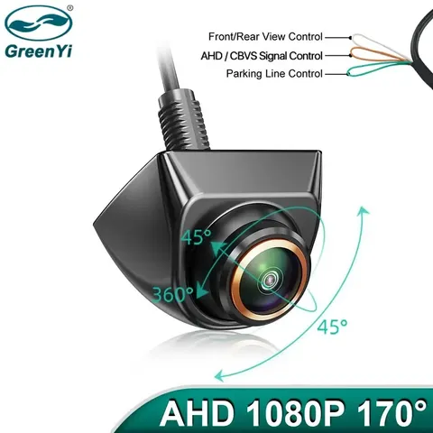GreenYi AHD 1080P Car Backup Camera 360° Fisheye Night Vision Front/Rear/Side