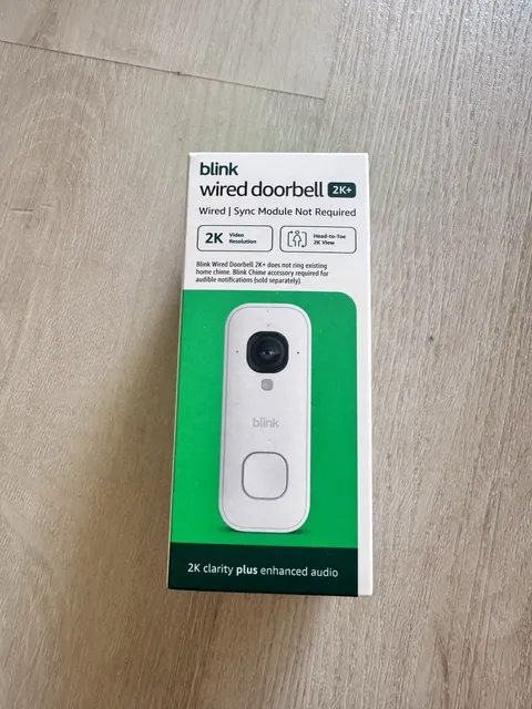 Blink - Wired Doorbell 2K+ Head-to-Toe 2K video doorbell White