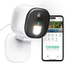 Security Cameras Outdoor, Wired 2K Wi-Fi Cameras for Home Security, 2.4G Indo...