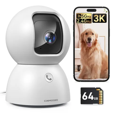 Smart 3K Indoor Dome Security Camera with AI Human/Pet/Facial Detection, 360°...