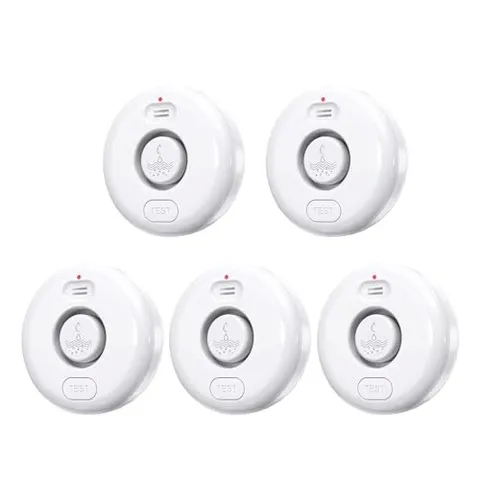 FANSITC WATER LEAK DETECTORS 5 PACK, 120DB LOUD WATER LEAK SENSOR, -  WHITE