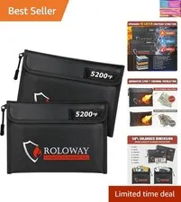 Fireproof Bag 9.6 x 6.6 inches 5200℉ Heat Insulated, Fireproof Money Bag with...