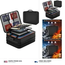 Nacial 5200℉ Fireproof Document Box with Lock, Expandable Document Organizer,...