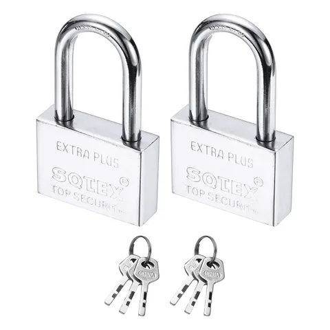 2Pcs 100 x 60 mm Heavy Duty Lock Alloy Steel High Security Padlocks with 6 Keys
