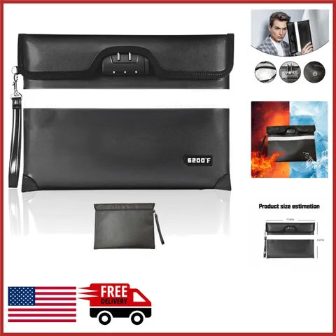 Fireproof Money Bag with Reflective Strips for Night Visibility and Security