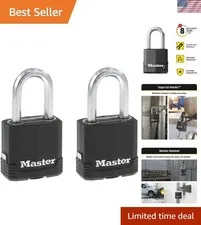 Magnum Outdoor Padlock, Heavy Duty Keyed Lock 2-Pack M115XDLF | 1-7/8" Weathe...