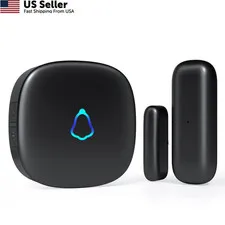 Door Chime, METAK Wireless Open Contact Sensor Alarm with 500 FT Black